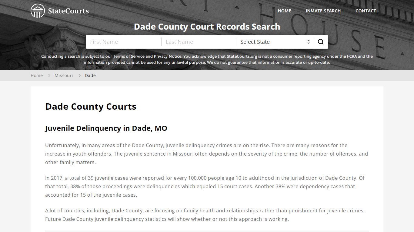 Dade County, MO Courts - Records & Cases - StateCourts