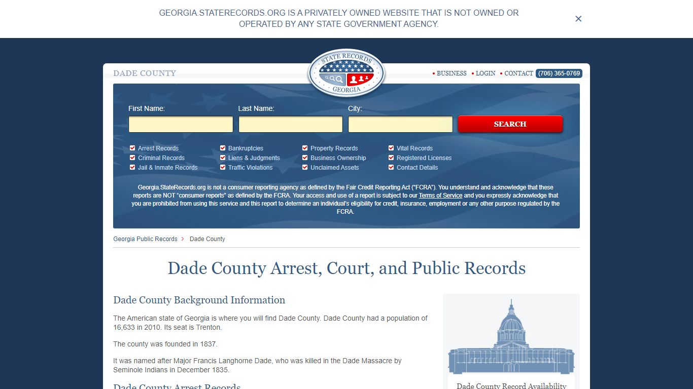Dade County Arrest, Court, and Public Records